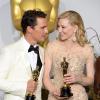 Les lauréats Matthew McConaughey et Cate Blanchett, lors de la cérémonie des Oscars le 2 mars 2014