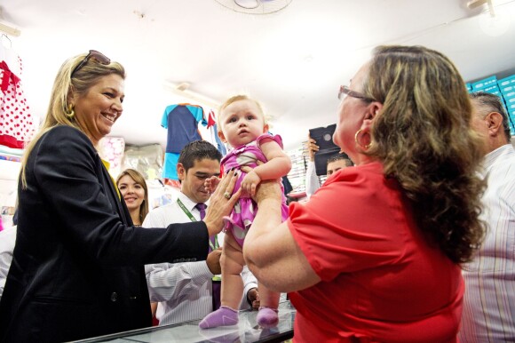 La reine Maxima des Pays-Bas en visite en Colombie le 3 mars 2014, à Lebrija, en sa qualité d'ambassadrice des Nations unies pour la microfinance.