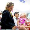 La reine Maxima des Pays-Bas en visite en Colombie le 3 mars 2014, à Lebrija, en sa qualité d'ambassadrice des Nations unies pour la microfinance.