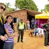 La reine Maxima des Pays-Bas visite la plantation d'agrumes de Maria Lucinda Sanabria Daza dans la ville Lebrija en Colombie le 3 mars 2014.