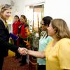 La reine Maxima des Pays-Bas visitant une boulangerie à Giron en Colombie le 3 mars 2014.