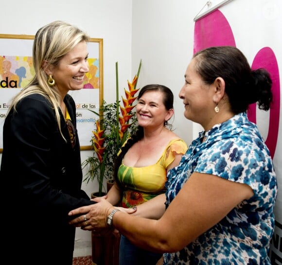 La reine Maxima des Pays-Bas visite la Fundacion Delamujer à Lebrija en Colombie le 3 mars 2014.
