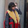 Rihanna arrive au Conseil économique et social pour assister au défilé Miu Miu. Paris, le 5 mars 2014.
