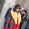 Rihanna arrive au Conseil économique et social pour assister au défilé Miu Miu. Paris, le 5 mars 2014.