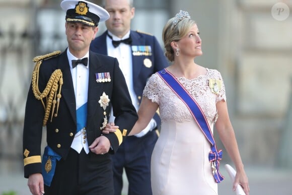 Le prince Edward et la comtesse Sophie de Wessex au mariage de la princesse Madeleine de Suède le 8 juin 2013 à Stockholm