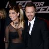 Lauren Parsekian et son mari Aaron Paul à la première de Need For Speed au TCL Chinese Theatre de Los Angeles, le 6 mars 2014.