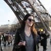 Kendall Jenner a visité la tour Eiffel, à l'occasion de son passage à Paris pour la Fashion Week. Le 27 février 2014.