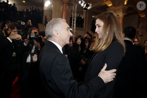Alain Terzian et Julie Gayet - Cérémonie des César au théâtre du Châtelet à Paris, le 28 février 2014.