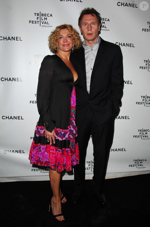 Liam Neeson et sa femme Natasha Richardson à New York le 28 avril 2009.