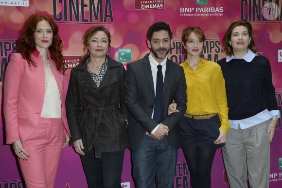 Audrey Fleurot, Catherine Frot, Manu Payet, Anaïs Demoustier et Emmanuelle Devos au lancement du Printemps du Cinéma au Cinéma du Panthéon à Paris le 11 mars 2014.