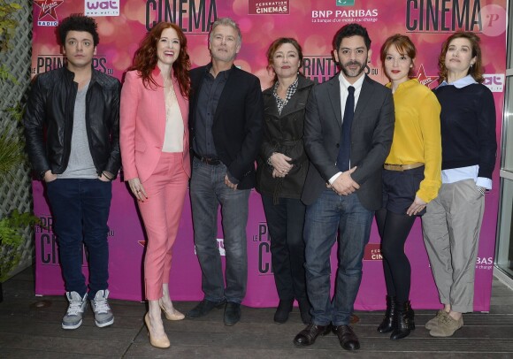 Kev Adams, Audrey Fleurot, Franck Dubosc, Catherine Frot, Manu Payet, Anaïs Demoustier et Emmanuelle Devos au lancement du Printemps du Cinéma au Cinéma du Panthéon à Paris le 11 mars 2014.