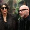 Monica Bellucci et Domenico Dolce inaugurent une boutique Dolce & Gabbana au centre commercial TsUM. Moscou, le 12 mars 2014.