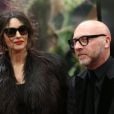 Monica Bellucci et Domenico Dolce inaugurent une boutique Dolce &amp; Gabbana au centre commercial TsUM. Moscou, le 12 mars 2014.