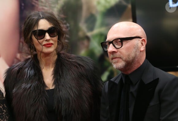 Monica Bellucci et Domenico Dolce inaugurent une boutique Dolce & Gabbana au centre commercial TsUM. Moscou, le 12 mars 2014.