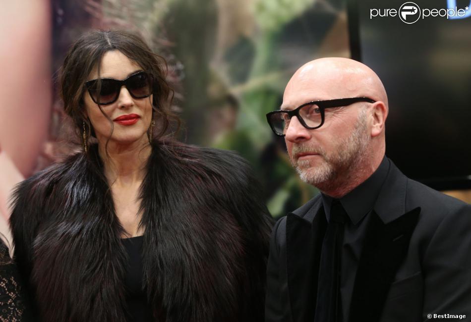 Monica Bellucci et Domenico Dolce inaugurent une boutique Dolce &amp;amp; Gabbana au centre commercial TsUM. Moscou, le 12 mars 2014.