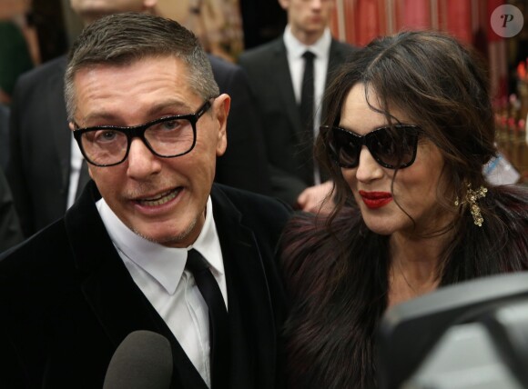 Stefano Gabbana et Monica Bellucci inaugurent une boutique Dolce & Gabbana au centre commercial TsUM. Moscou, le 12 mars 2014.