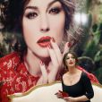 Monica Bellucci, sublime égérie beauté de Dolce &amp; Gabbana pour inaugurer la nouvelle boutique des créateurs italiens au centre commercial TsUM. Moscou, le 12 mars 2014.