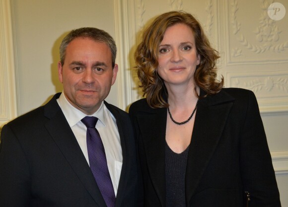 Xavier Bertrand et Nathalie Kosciusko-Morizet - Soirée de la chaîne I24News au Pavillon Cambon à Paris, le 12 mars 2014.