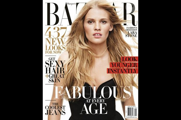 Lara Stone en couverture du magazine Harper's Bazaar