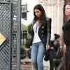 Kim Kardashian quitte la Casa Casuarina, ancienne maison de Gianni Versace à Miami, le 13 mars 2014.