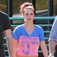 Britney Spears quitte une salle de sport à Los Angeles, le 12 mars 2014.