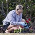 Exclusif - Jamie Lynn Spears, son fiancé Jamie Watson et sa fille Maddie Aldridge plantent des fleurs pour leur jardin à Kentwood, en Louisiane, le 9 mars 2014.