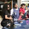 Tyga, sa compagne Blac Chyna et leur fils King Cairo, en balade à The Commons, tombent sur Scott Disick et sa Lamborghini. Calabasas, Los Angeles, le 16 mars 2014.