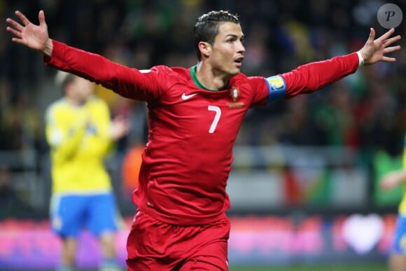 Cristiano Ronaldo lors du match entre le Portugal et la Suède à la Friends Arena de Solna, le 19 novembre 2013 en Suède