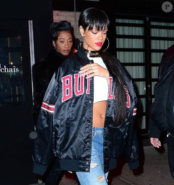 Rihanna, aperçue près du VIP Room à New York. Le 16 mars 2014.