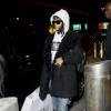 Rihanna arrive à l'aéroport JFK à New York, en provenance de Manchester. Le 14 mars 2014.