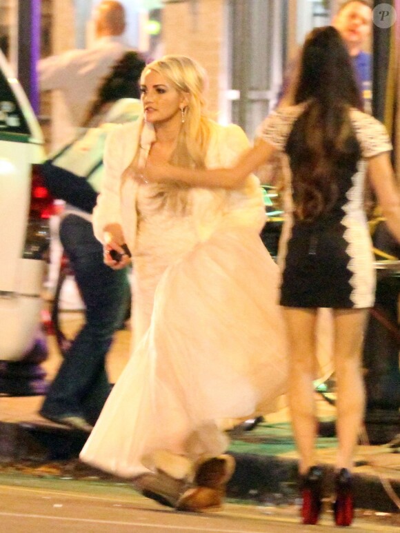 Exclusif - James Watson et Jamie Lynn Spears ont fêté leur mariage lors d'une soirée au Monkey Hill Bar à La Nouvelle-Orléans, le 14 mars 2014.