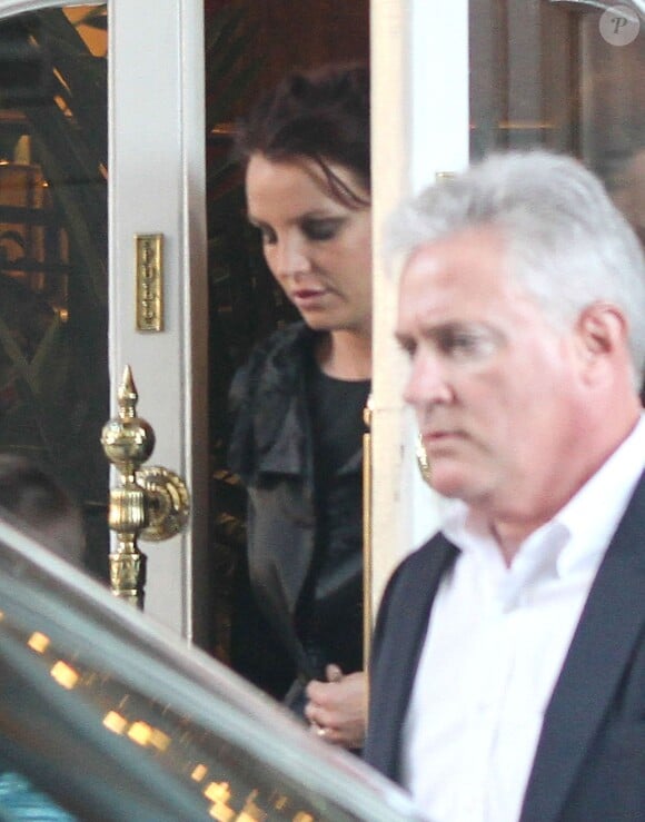 Exclusif - Britney Spears et son chéri David Lucado au dîner de répétition du mariage de Jamie Lynn Spears et James Watson dans un restaurant à La Nouvelle-Orléans, le 13 mars 2014.