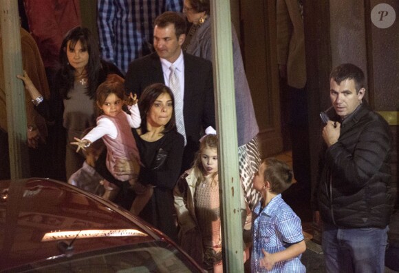 Exclusif -  Bryan Spears, sa femme Graciella Sanchez et leur fille Sophia Spears au dîner de répétition du mariage de Jamie Lynn Spears et James Watson dans un restaurant à La Nouvelle-Orléans, le 13 mars 2014.