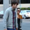 Ashton Kutcher et sa fiancée Mila Kunis vont diner au restaurant à Studio City, le 3 mars 2014