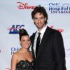 Pau Gasol et sa compagne de l'époque Silvia Lopez à Los Angeles le 20 octobre 2012.