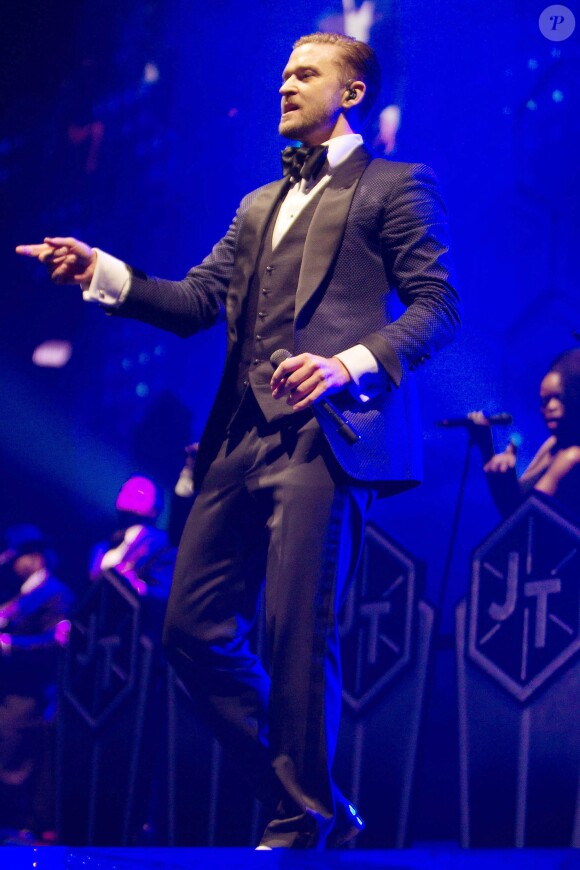 Justin Timberlake en concert au Madison Square Garden à New York. Le 20 février 2014.