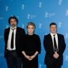 Gustave Kervern, Catherine Deneuve et Pierre Salvadori présentent le film Dans la Cour au 64e Festival International du Film de Berlin, le 11 février 2014.