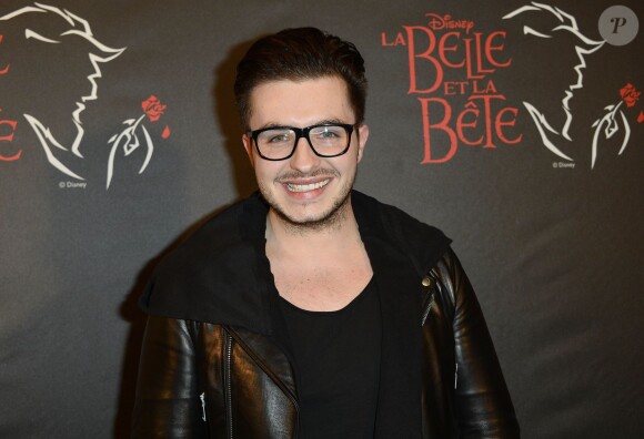Le chanteur Olympe (The Voice 2) - Première de la comédie musicale "La Belle et la Bête" avec Vincent Niclo dans le rôle de la Bête au théâtre Mogador à Paris le 20 mars 2014.