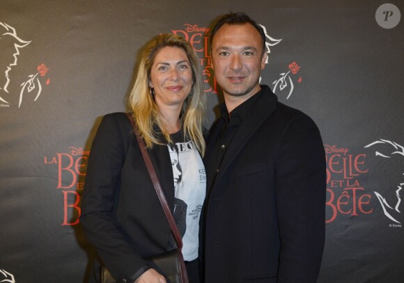 Alexandre Devoise et sa femme Anca - Première de la comédie musicale "La Belle et la Bête" avec Vincent Niclo dans le rôle de la Bête au théâtre Mogador à Paris le 20 mars 2014.