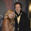 Nicoletta et son mari Jean-Christophe Molinier - Première de la comédie musicale "La Belle et la Bête" avec Vincent Niclo dans le rôle de la Bête au théâtre Mogador à Paris le 20 mars 2014.