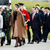 Le roi Willem-Alexander et la reine Maxima des Pays-Bas ont accueilli le président chinois Xi Jinping et sa femme Peng Liyuan à Schiphol le 22 mars 2014