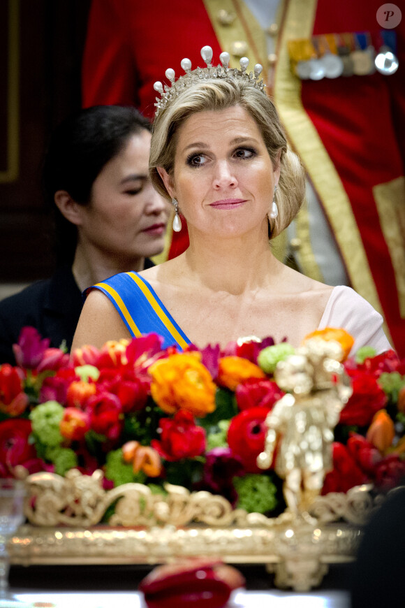 Le roi Willem-Alexander et la reine Maxima des Pays-Bas donnaient le 22 mars 2014 un dîner au palais royal à Amsterdam pour la visite officielle du président chinois Xi Jinping et son épouse Peng Liyuan.