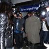 Kim Kardashian et Kanye West arrivent à l'aéroport LAX. Los Angeles, le 24 mars 2014.