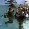 Amélie, Shanna et Eddy se préparent pour la plongée avec les requins dans Les Anges de la télé-réalité 6 le mardi 25 mars 2014 sur NRJ 12
