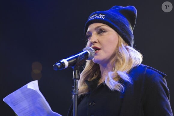Madonna sur scène à New York le 5 février 2014