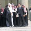 Le roi Abdallah d'Arabie saoudite en juin 2007 à l'Elysée, à Paris, reçu par le président Nicolas Sarkozy
