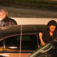 George Clooney et sa compagne Amal Alamuddin venant de dîner avec John Krasinski et sa femme Emily Blunt dans le restaurant Kazu Sushi à Studio City (Los Angeles) le 27 mars 2014