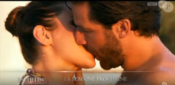 Paul embrasse à pleine bouche Elodie (Bachelor, le Gentleman célibataire, extrait de la bande-annonce de l'épisode 6 diffusé le lundi 31 mars sur NT1.)