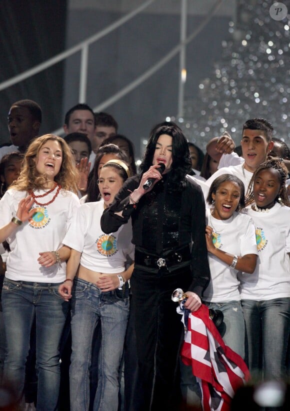 Michael Jackson en concert à Londres, le 15 novembre 2006.