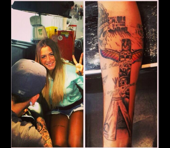 Anaïs dévoile son nouveau tatouage sur son compte Instagram. Avril 2014.